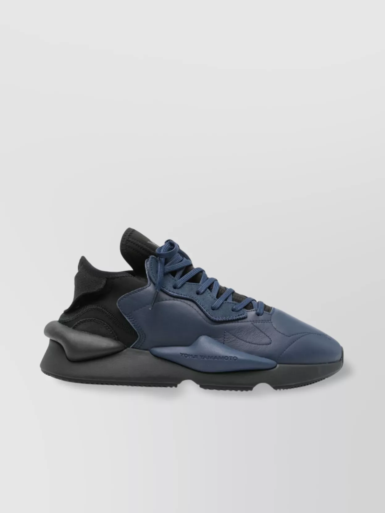 Shop Y-3 Chunky Sole Panelled Textured Sneakers In Blue
