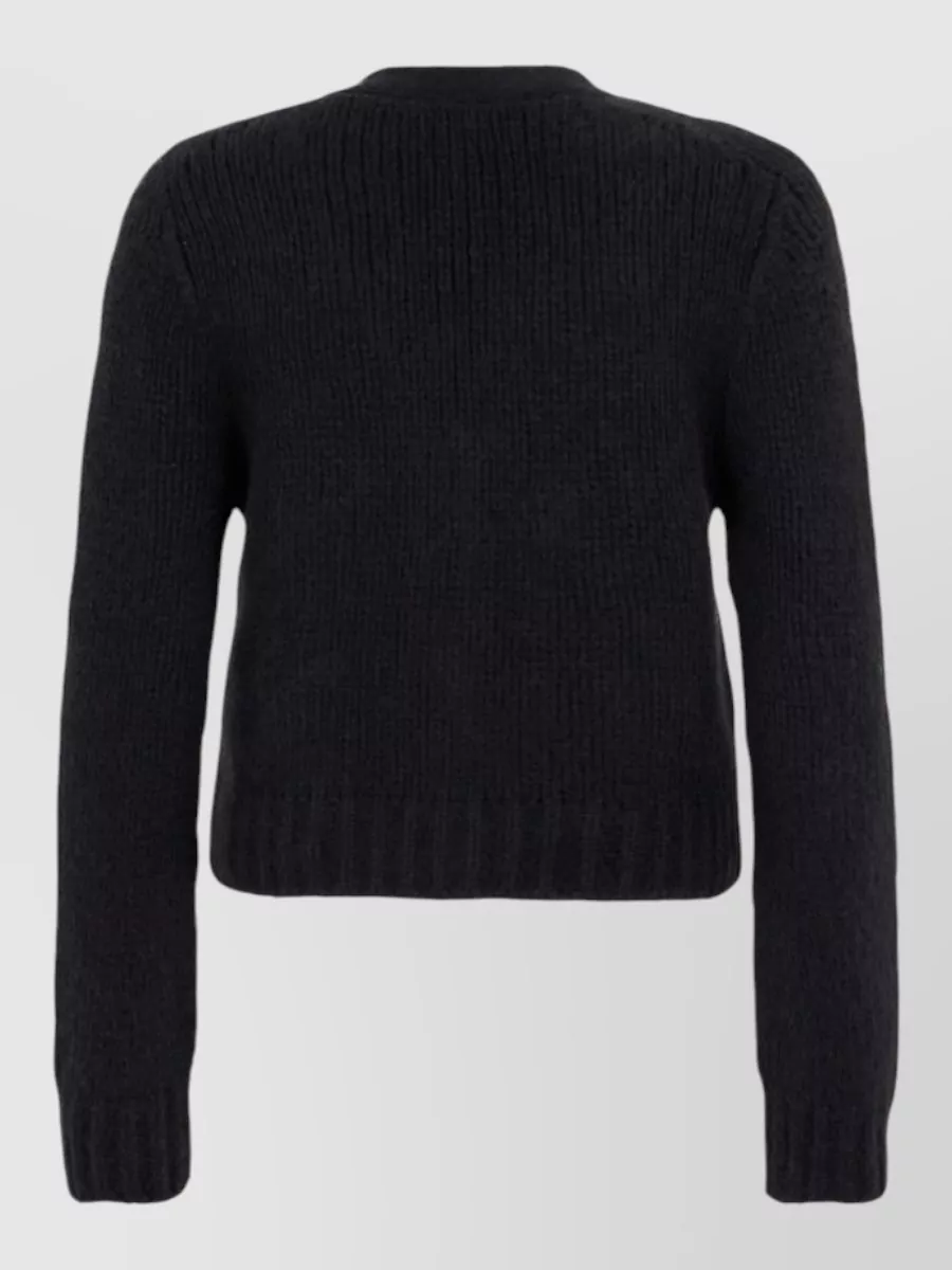 Celine Cashmere Silk V-Neck Ribbed Cardigan