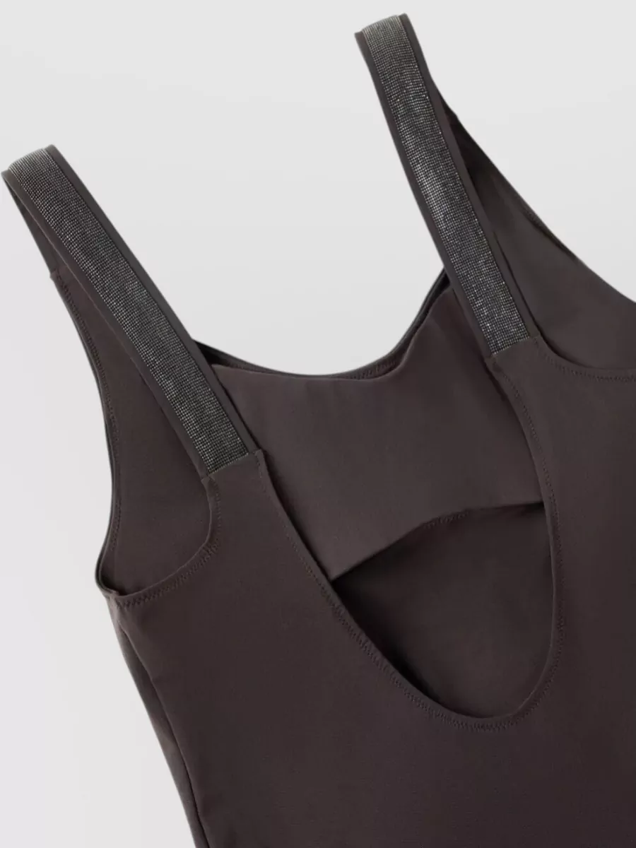 Brunello Cucinelli One Piece Swimsuit Scoop Neck Low Back