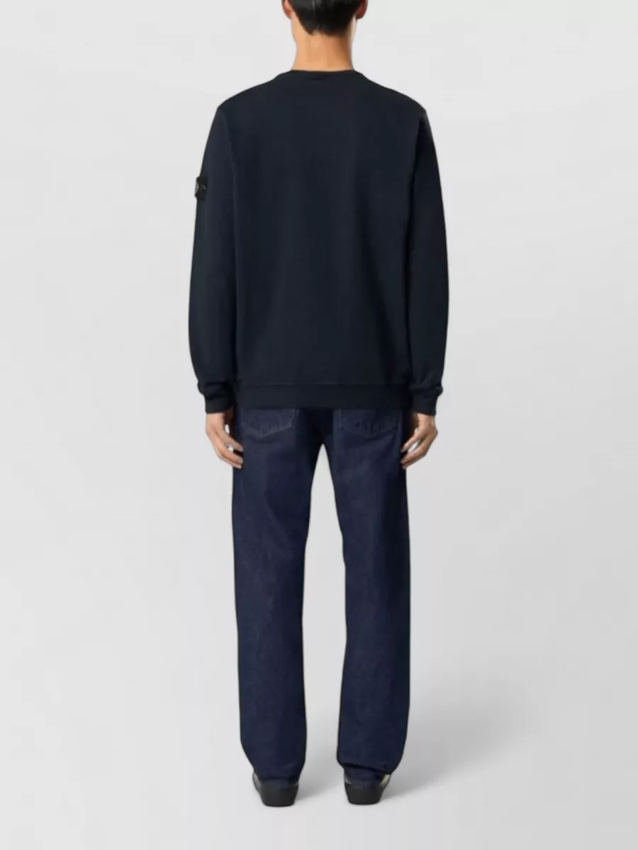 Stone Island Cotton Logo-Patch Crew-Neck Sweatshirt
