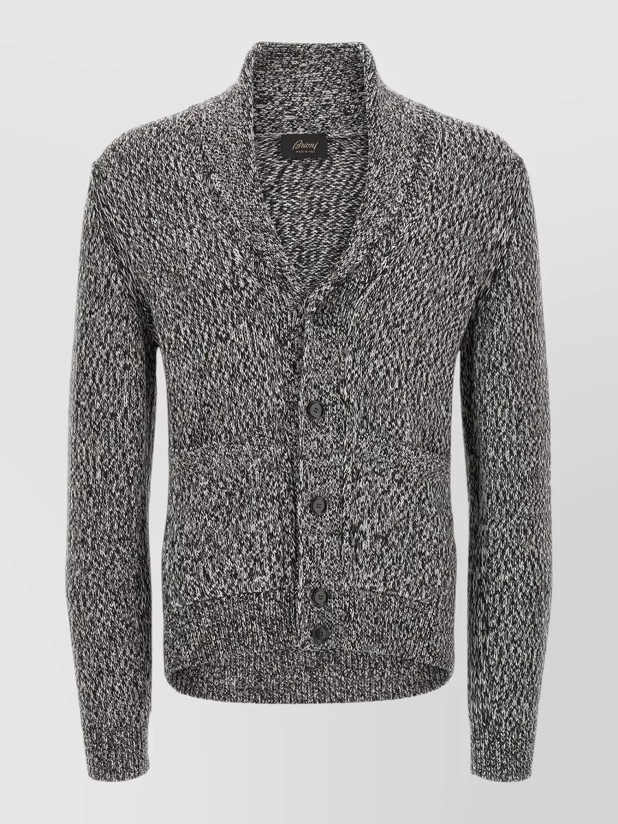 Brioni wool shawl collar cardigan