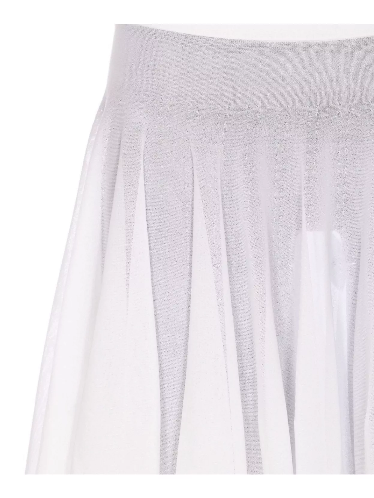 Shop Alaïa Skater Skirt Transparent Effect In White