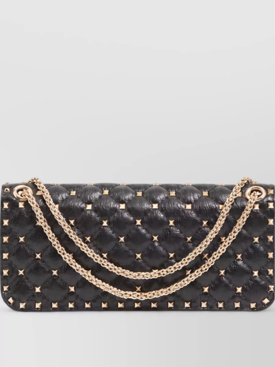 Valentino leather rockstud spike clutch bag