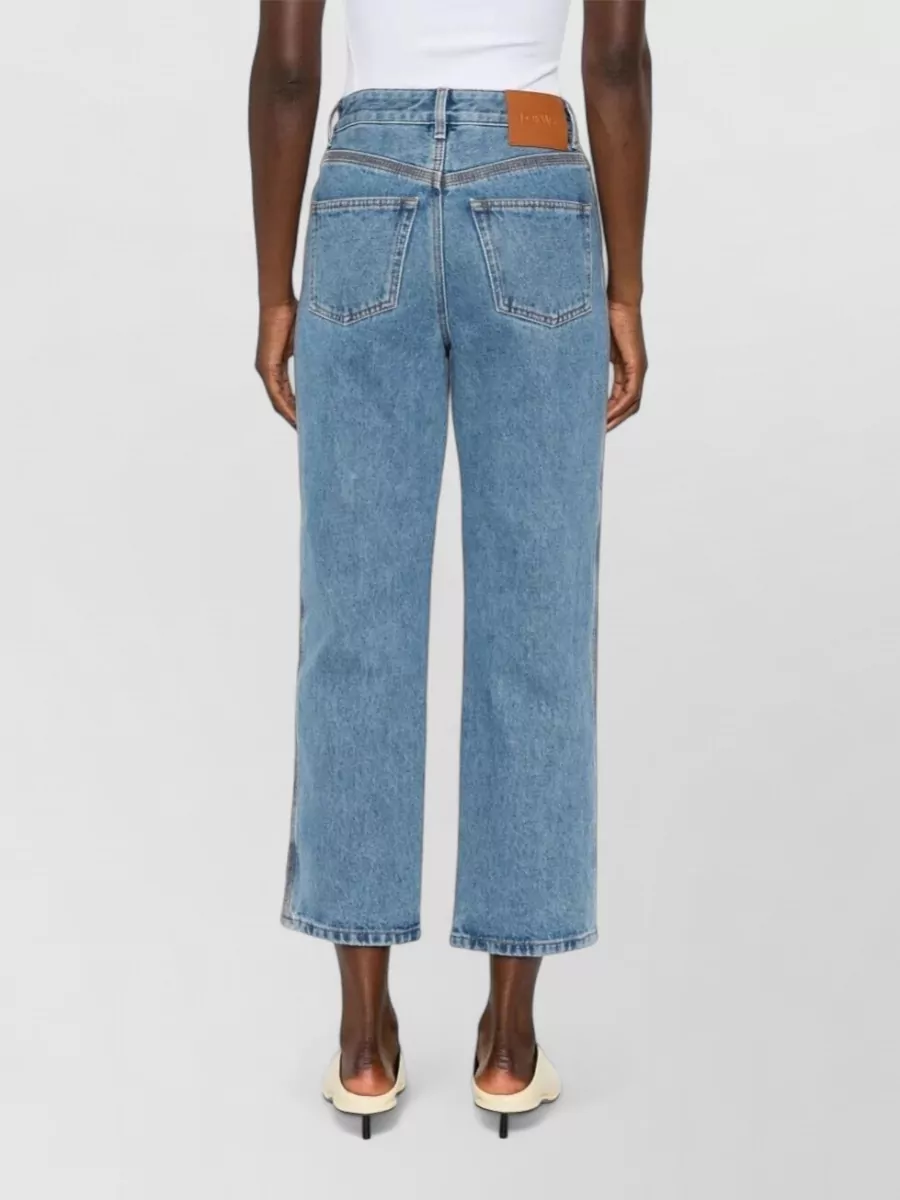 Loewe Anagram Denim Cropped Jeans Embroidery Detail