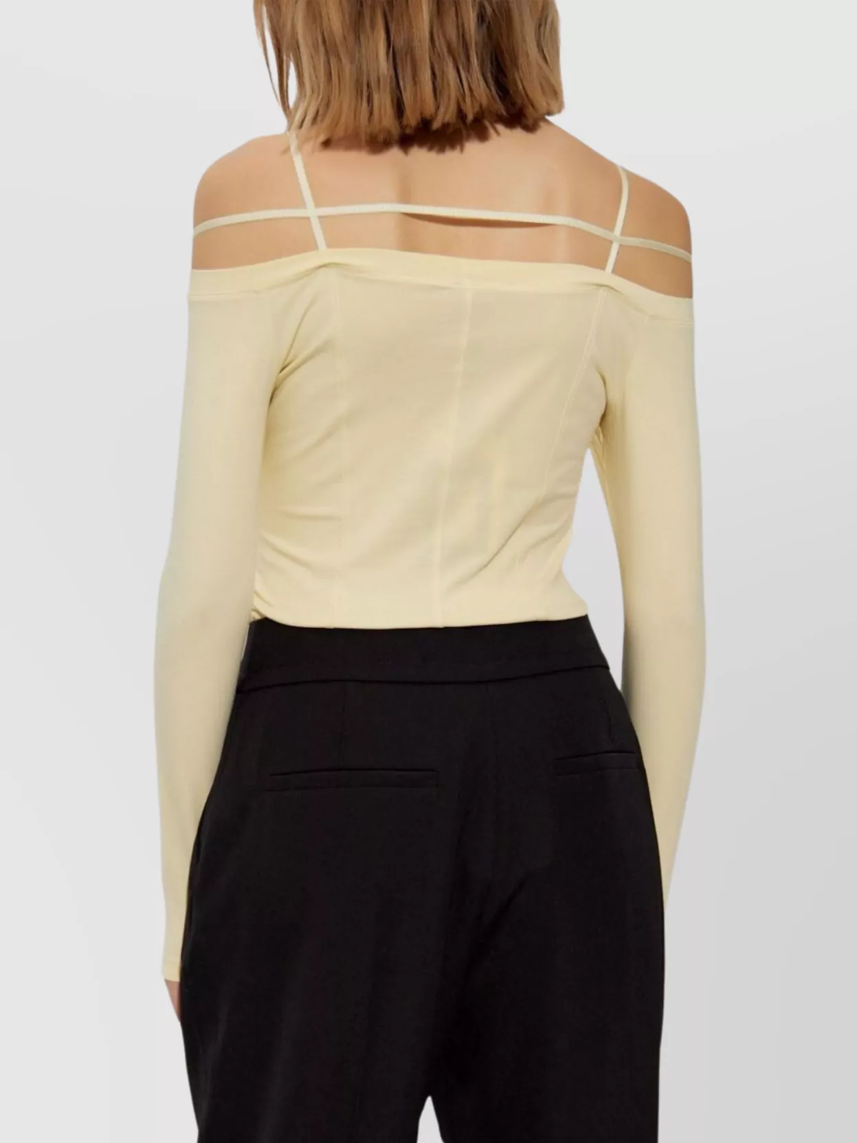 Jacquemus Sierra Off-The-Shoulder Strap Detail Long Sleeves
