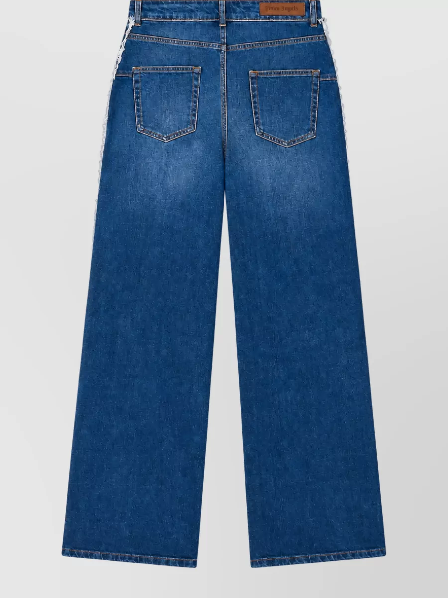 Palm Angels Straight-Leg Denim Track Pants