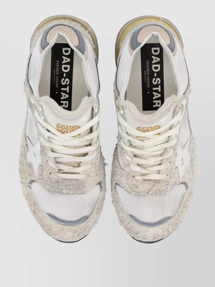 Golden Goose Distressed Texture Sneakers Rubber Sole Design