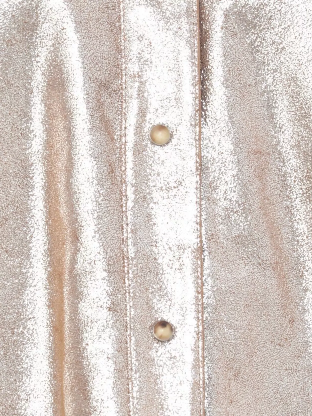Brunello Cucinelli Leather Shirt Collared Metallic Finish In Gray