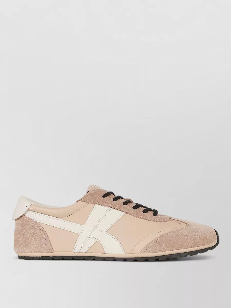 Tory Burch Leather Suede Low-Top Sneakers