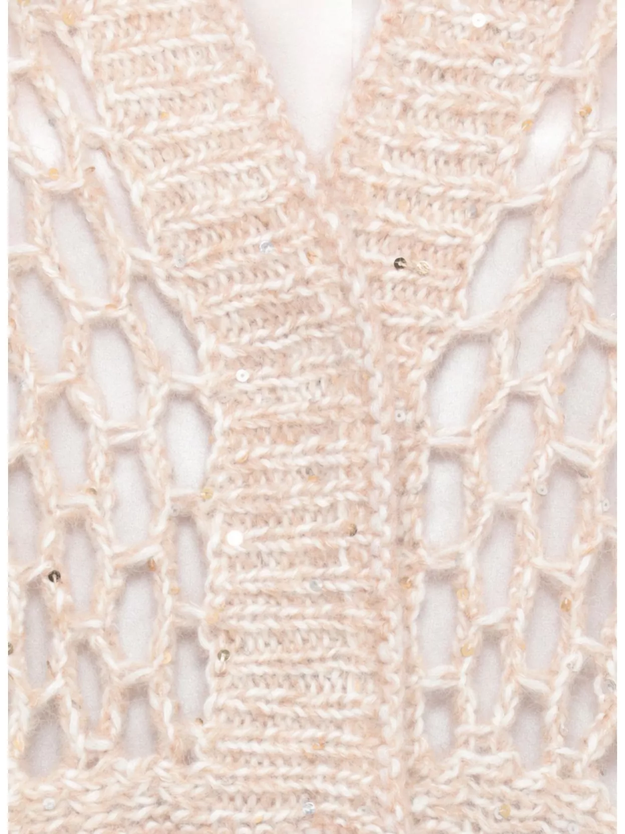 Peserico Sleeveless Open Knit Sweater Featuring Sequins