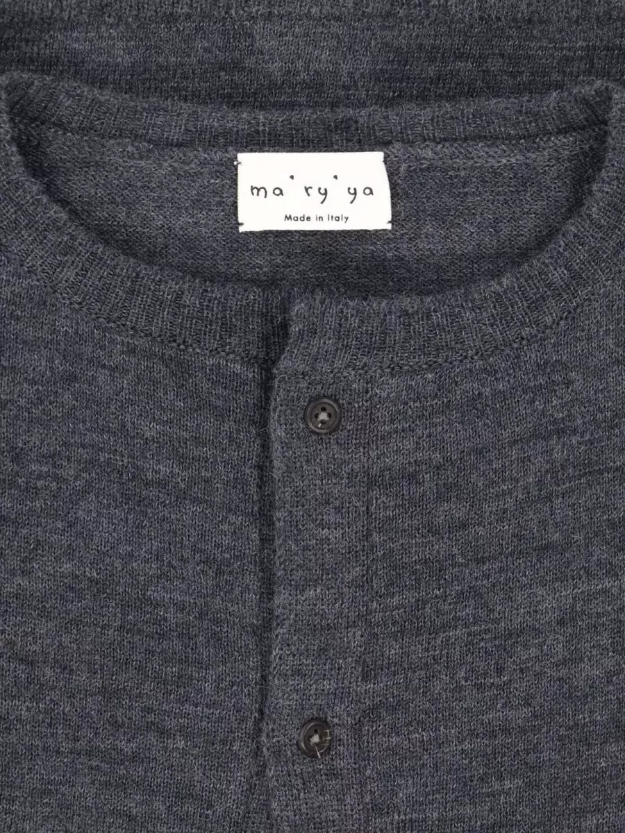 Ma'ry'ya Virgin Wool Crewneck Cardigan