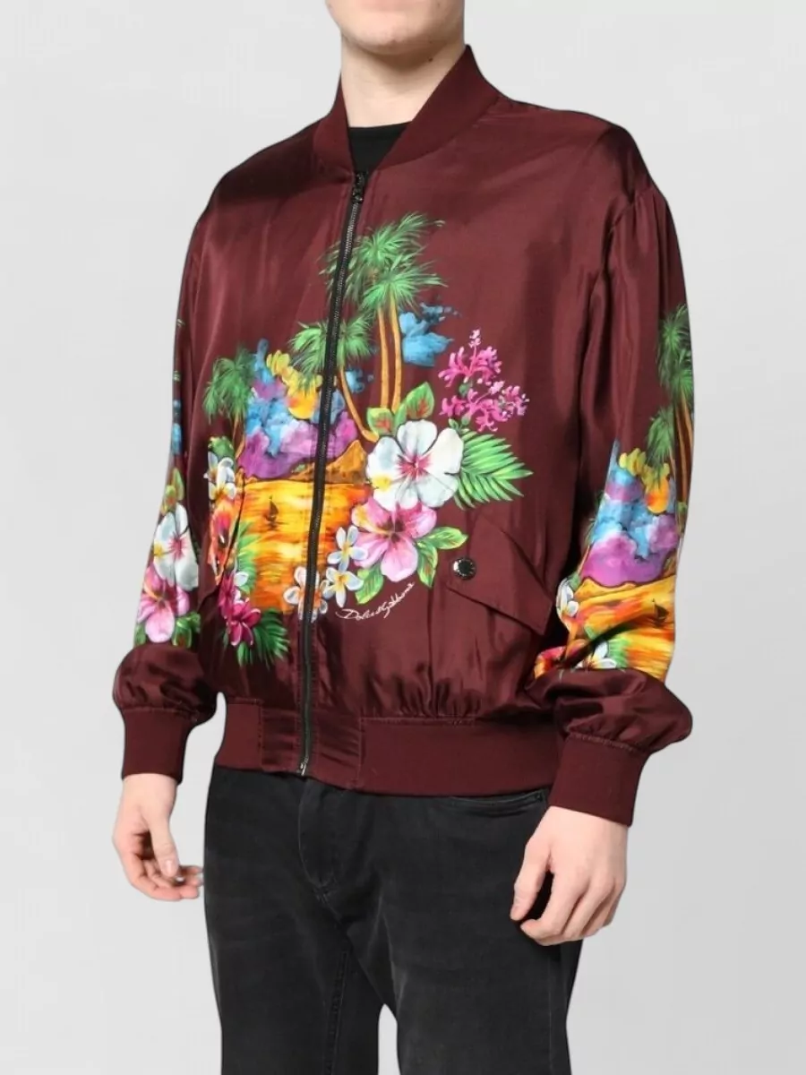Dolce&Gabbana Silk Floral Print Bomber Jacket