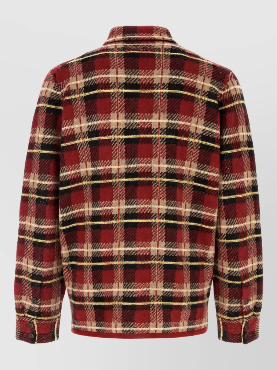 Guest In Residence Plaid Embroidered Cashmere Shirt Jacket