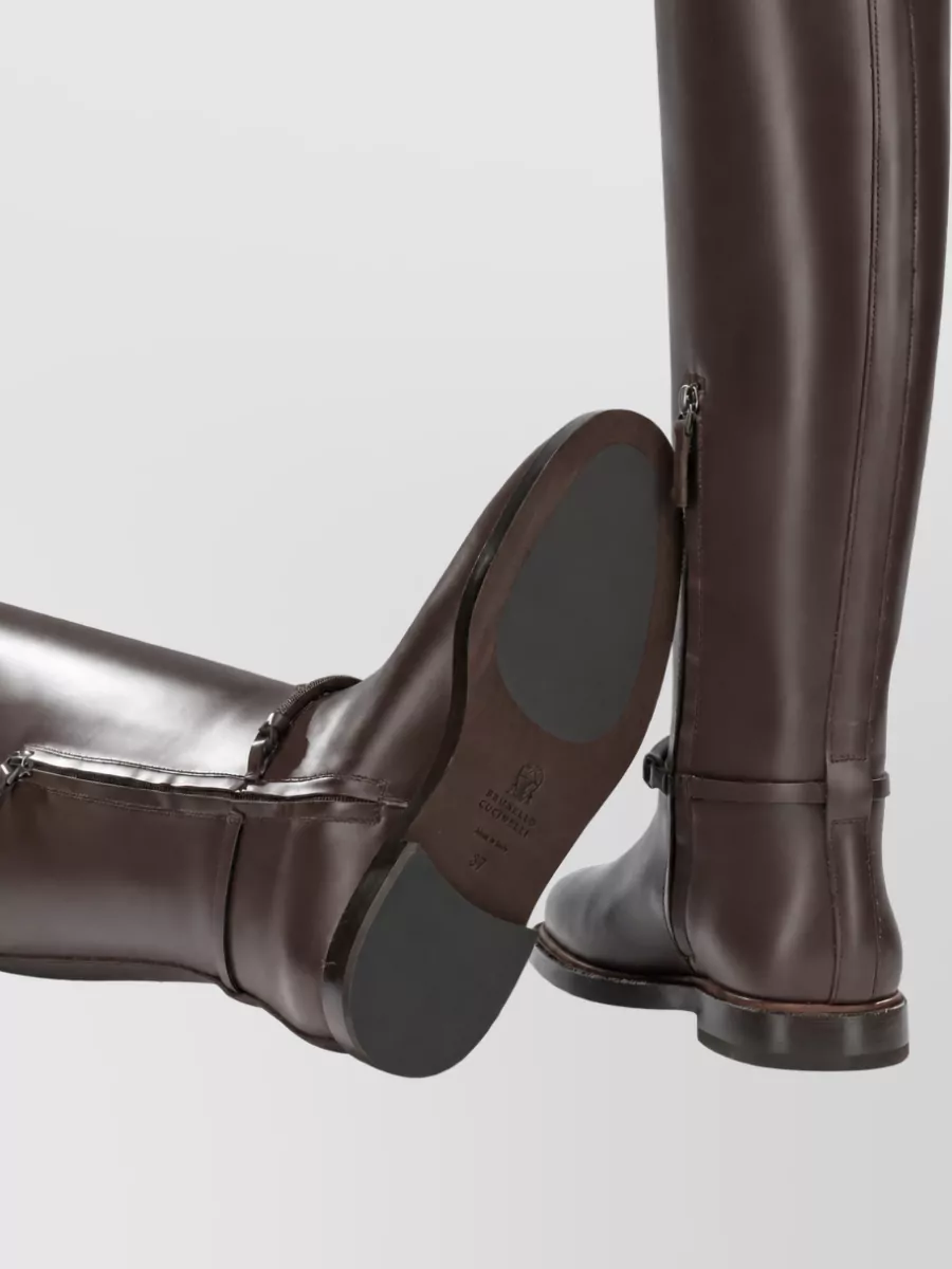 Brunello Cucinelli Leather Knee-High Boots
