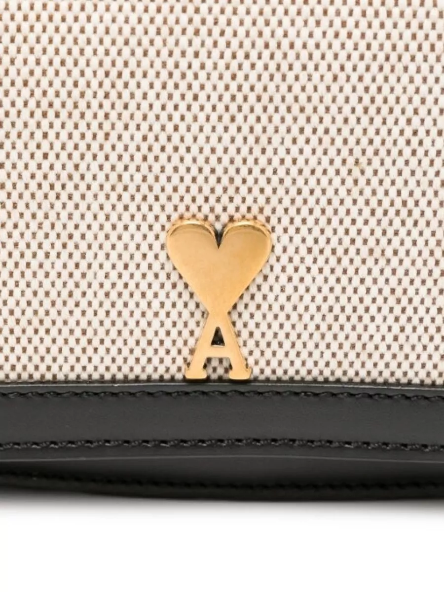 Ami Paris Canvas Shoulder Bag