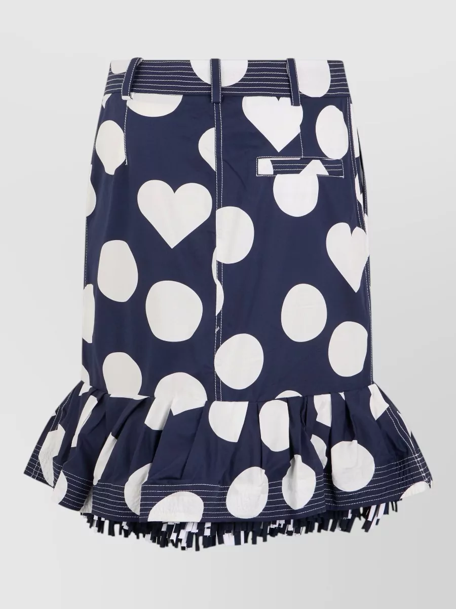 Jacquemus Polka-Dot Ruffled Fitted Skirt
