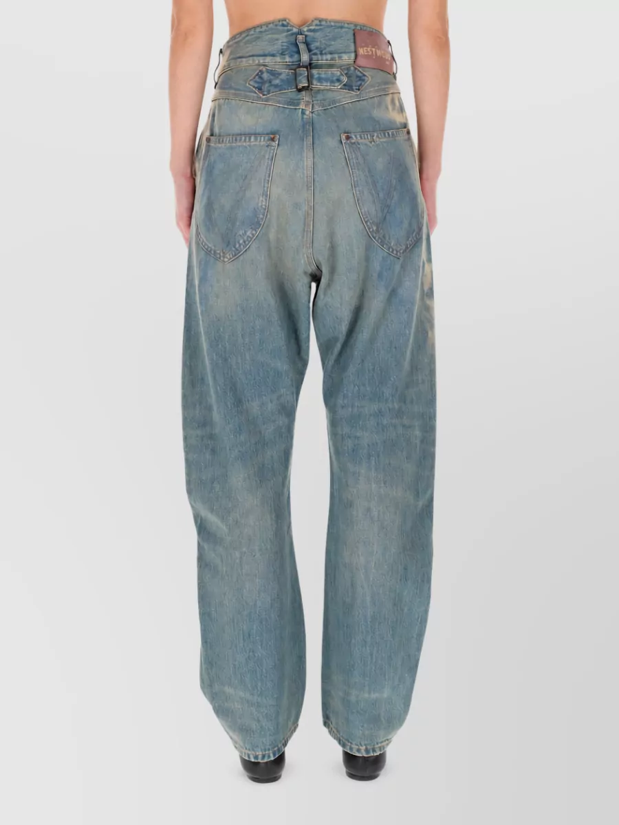 Vivienne Westwood Denim Buckle Back Straight-Leg Jeans