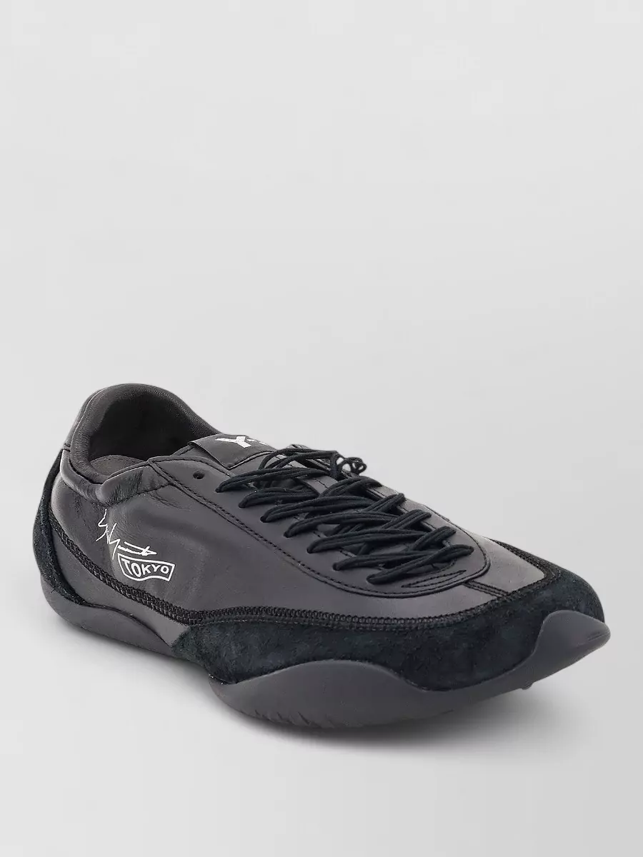 Y-3 leather tokyo warped lace-up sneakers