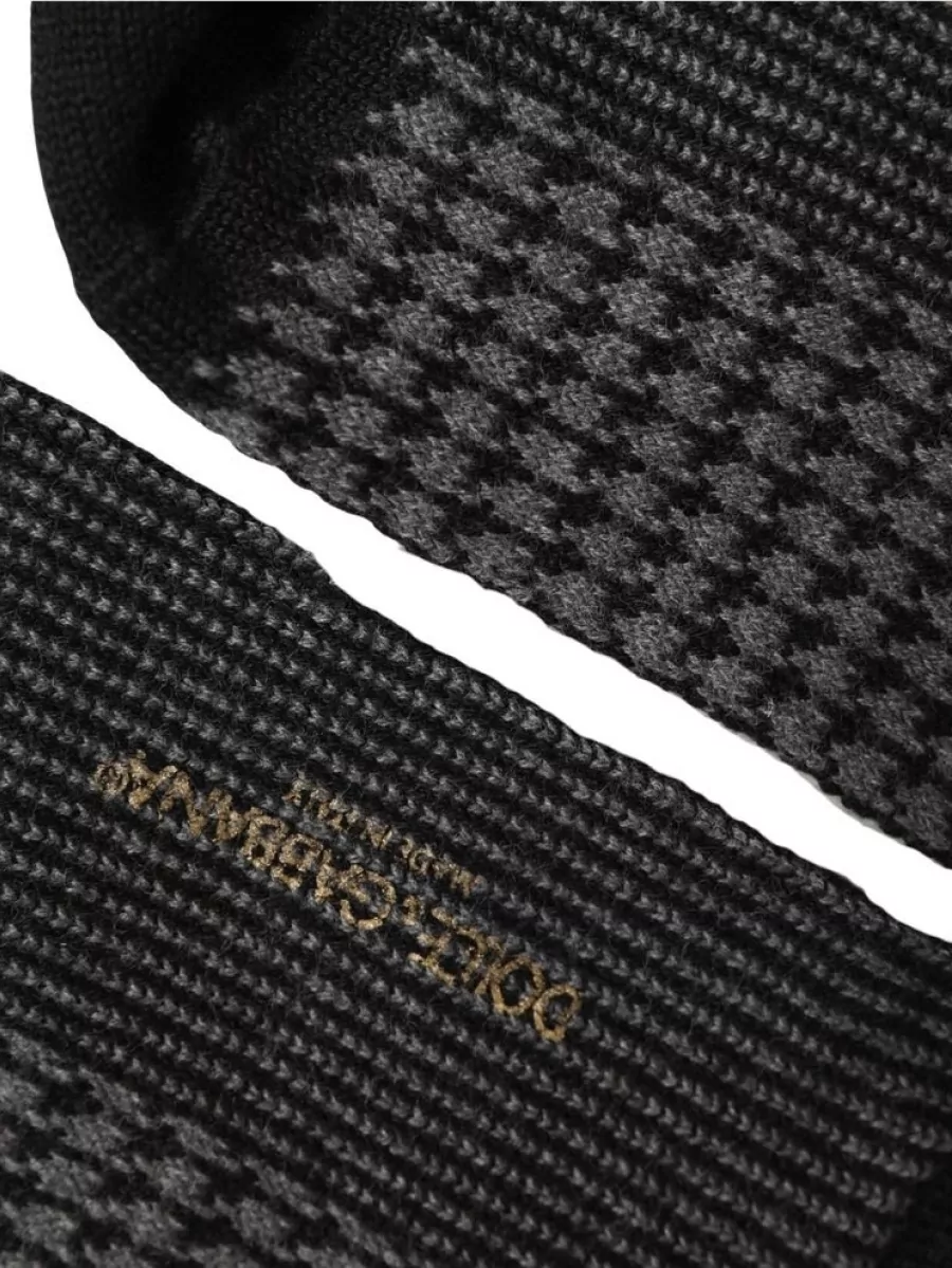 Dolce&Gabbana Wool Houndstooth Over-Calf Socks