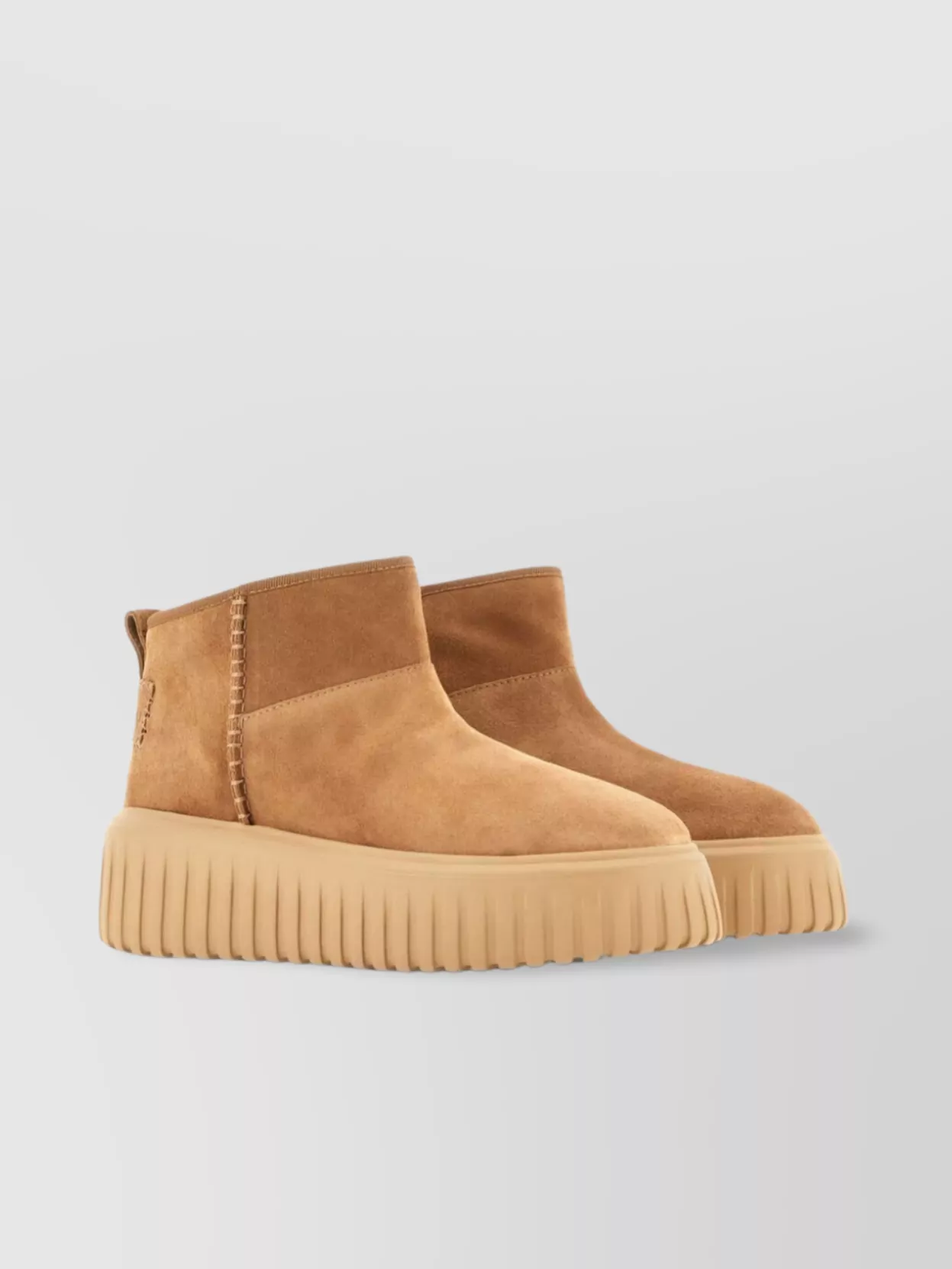Shop Hogan Low Ankle Boots Suede Finish In Neutrals