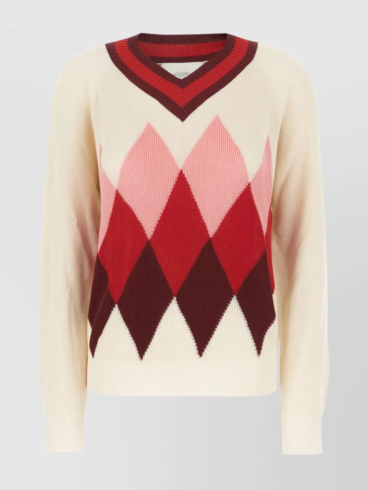 Ballantyne Diamond Knit V-neck Sweater