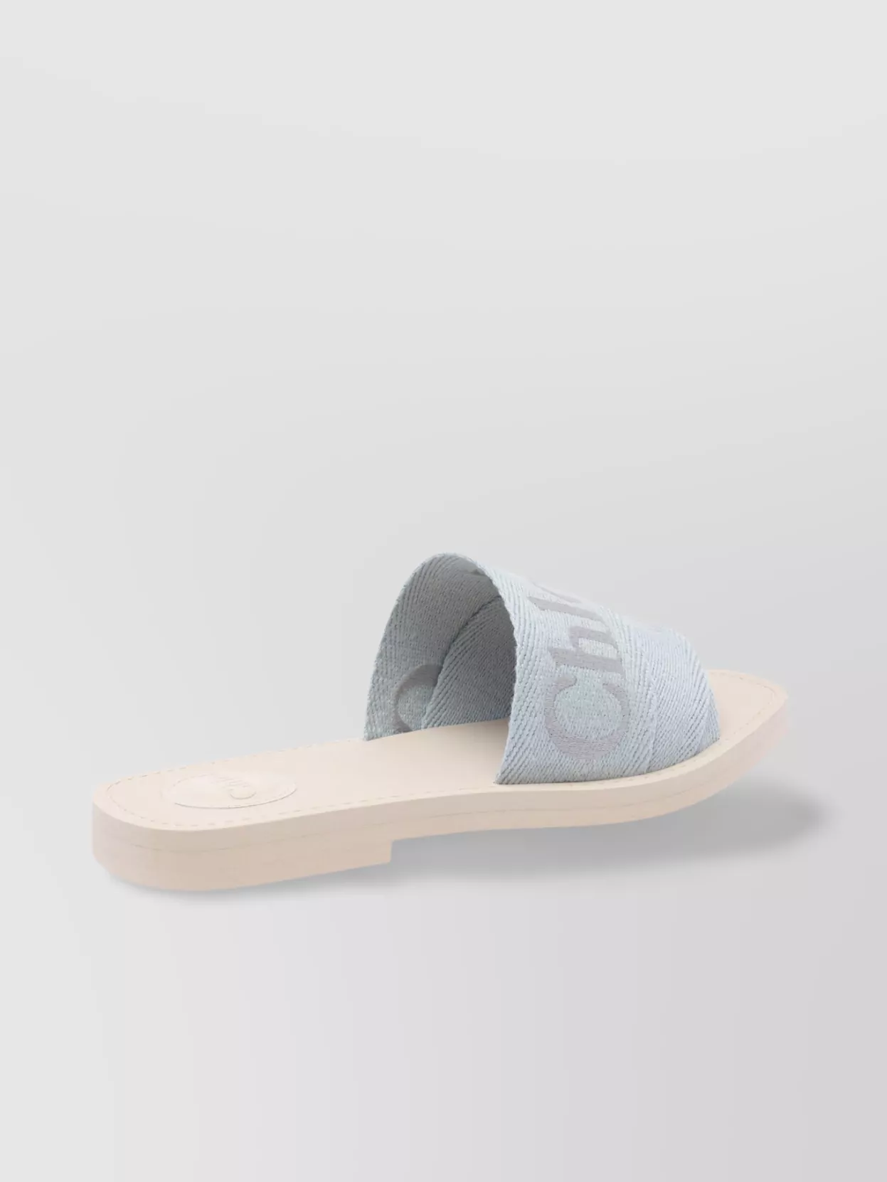 Chloé Womens Chloe Woody Logo-embroidered Linen Mules In White