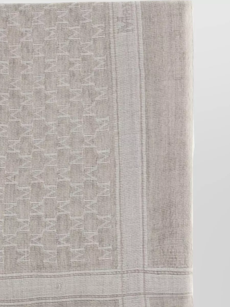 Max Mara Wool Jacquard Logo Scarf