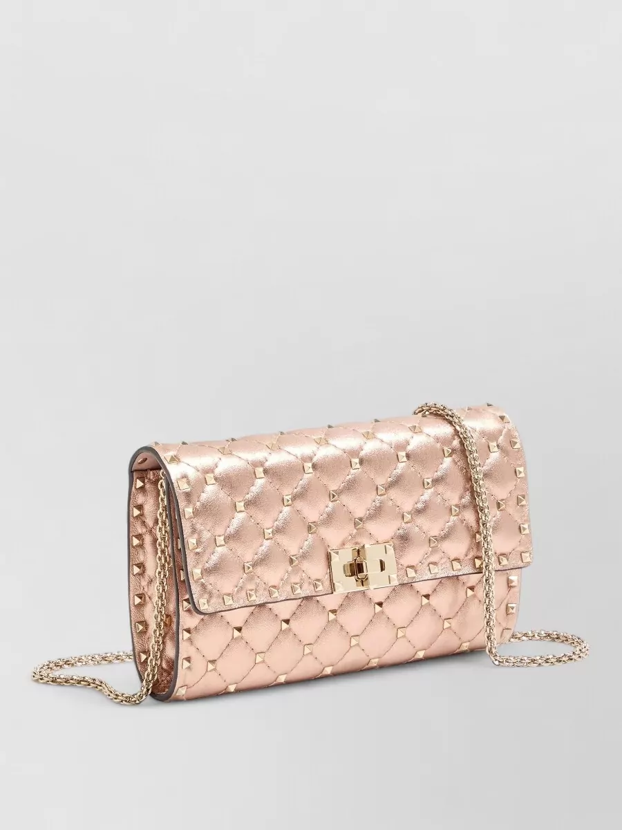 Valentino Studded Lamb Leather Clutch Bag