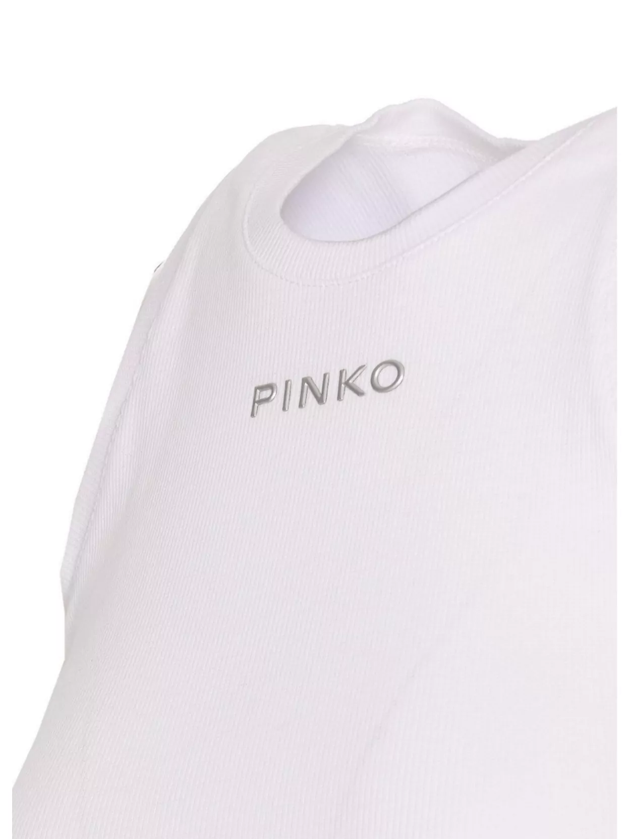 Shop Pinko Crewneck Distinto Ribbed Sleeveless Top