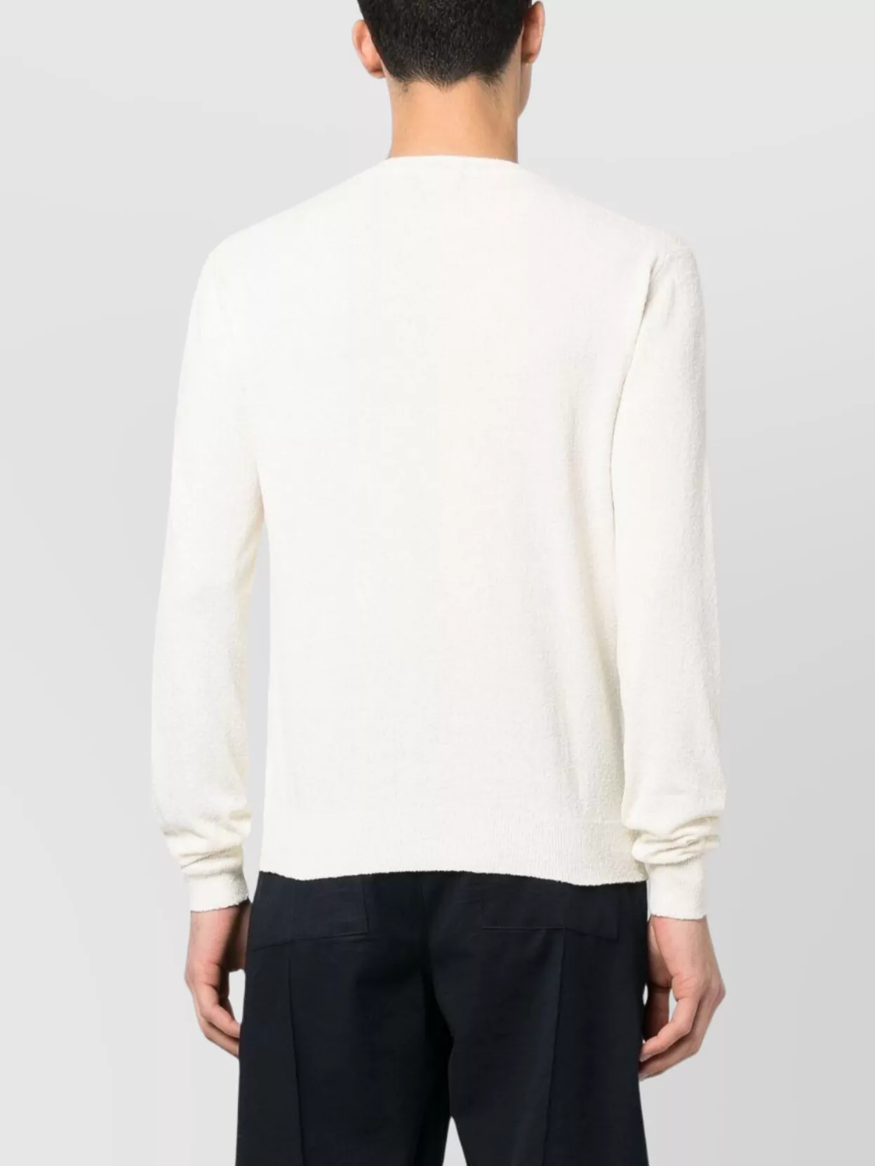 Drumohr Textured Finish Long Sleeve Crew-neck Sweater In Pink