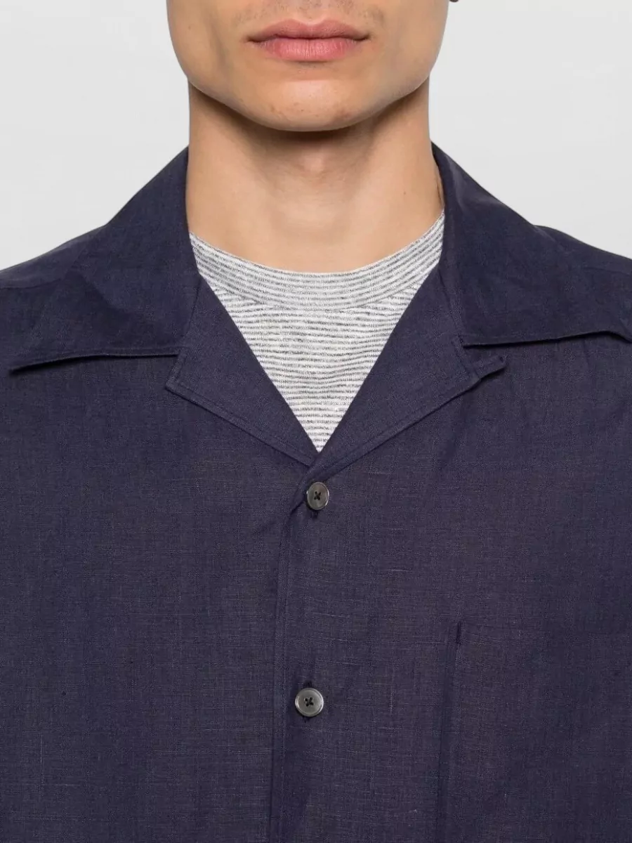 Zegna Linen Cuban Collar Shirt