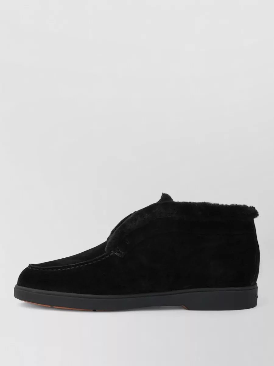 Santoni Suede Leather Fortune Loafers