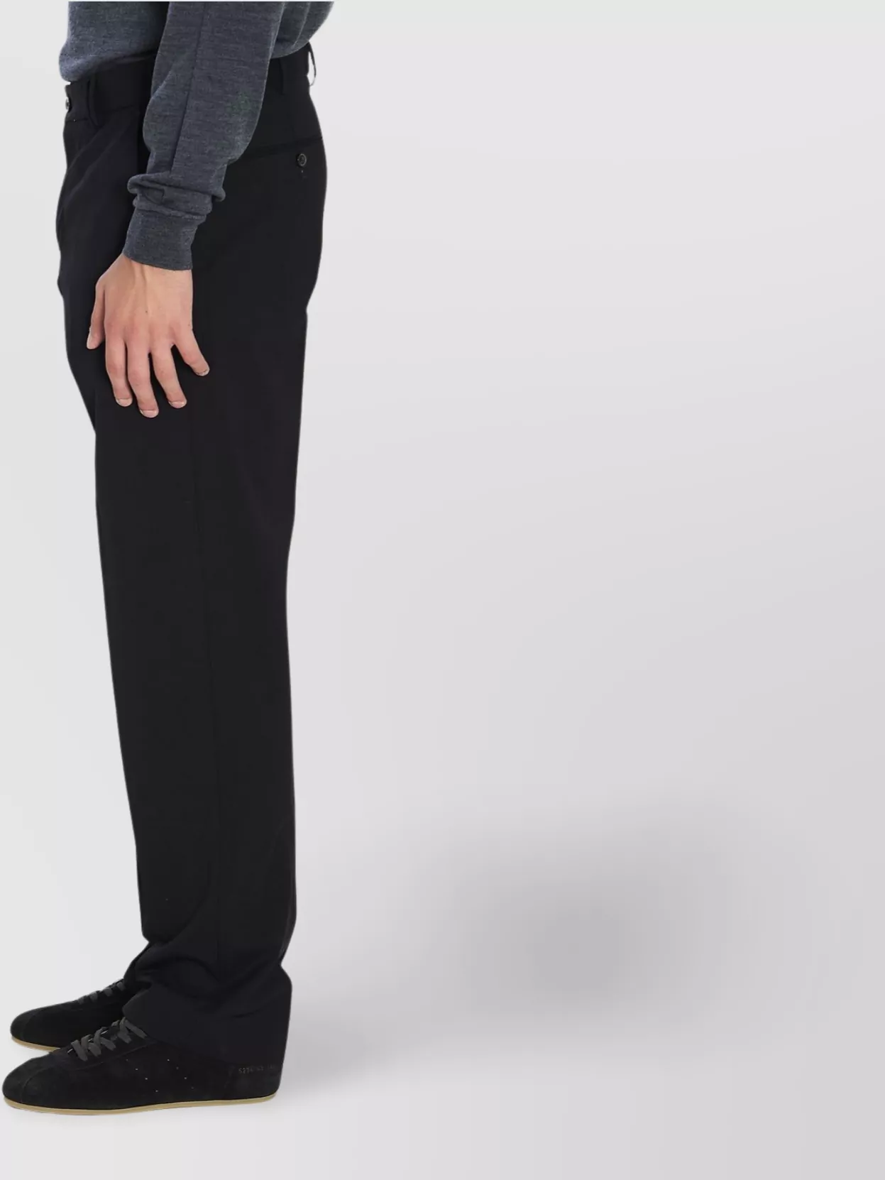 Pt Torino Wool Trousers Mid-Rise Waist