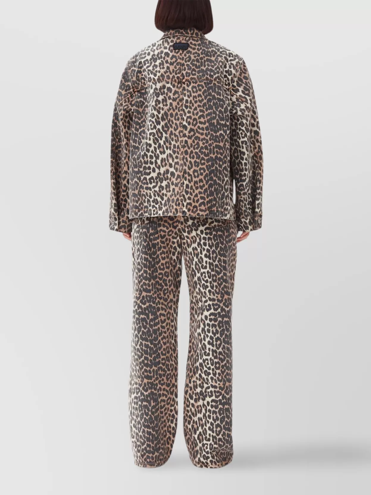 Ganni "leopard Print Denim Jacket"