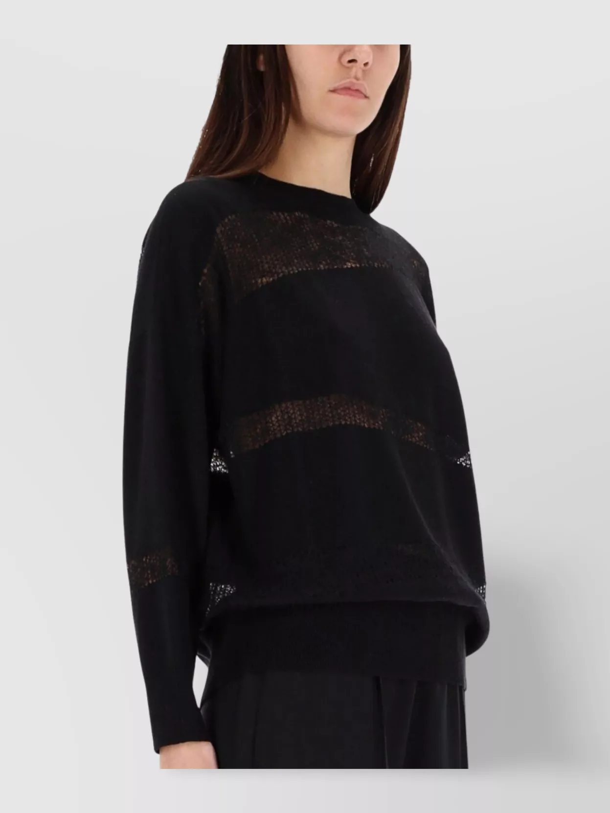 Fabiana Filippi Sheer Panel Knitwear Crew Neck Design