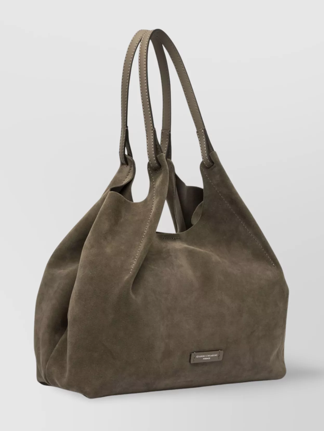 Gianni Chiarini Double Handle Suede Finish Shoulder Bags