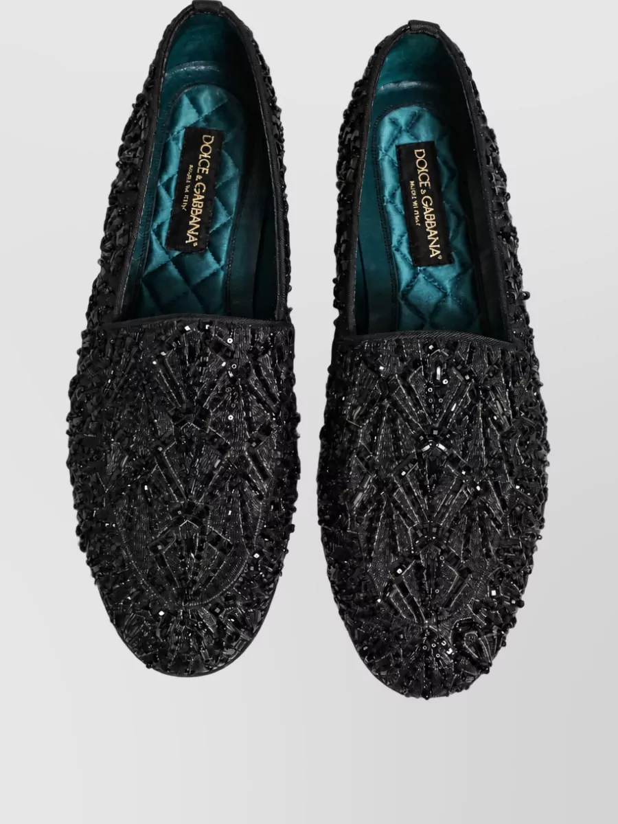 Dolce&Gabbana Leather Embroidered Loafers