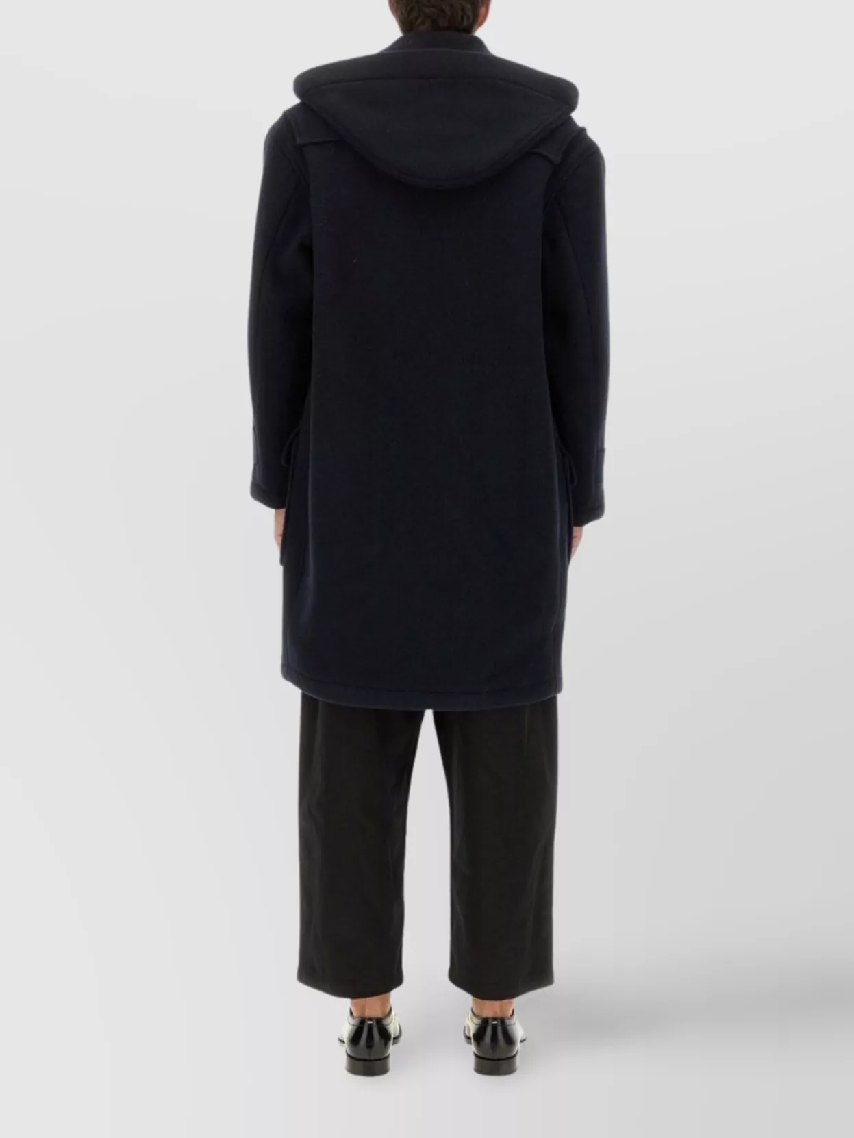 Maison Margiela Long Hooded Coat Featuring Button Front