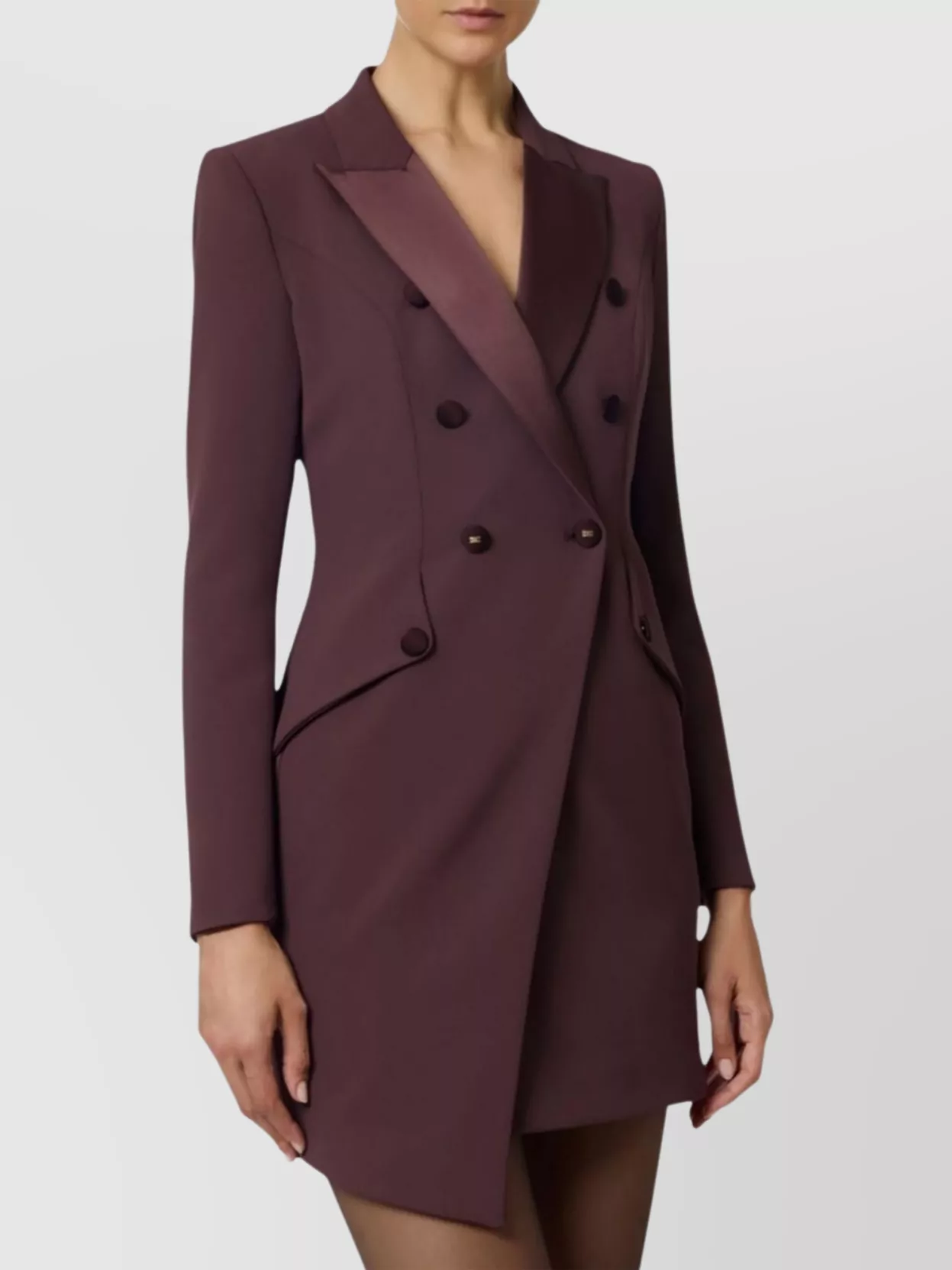 Elisabetta Franchi Double-Breasted Dress Asymmetric Hem