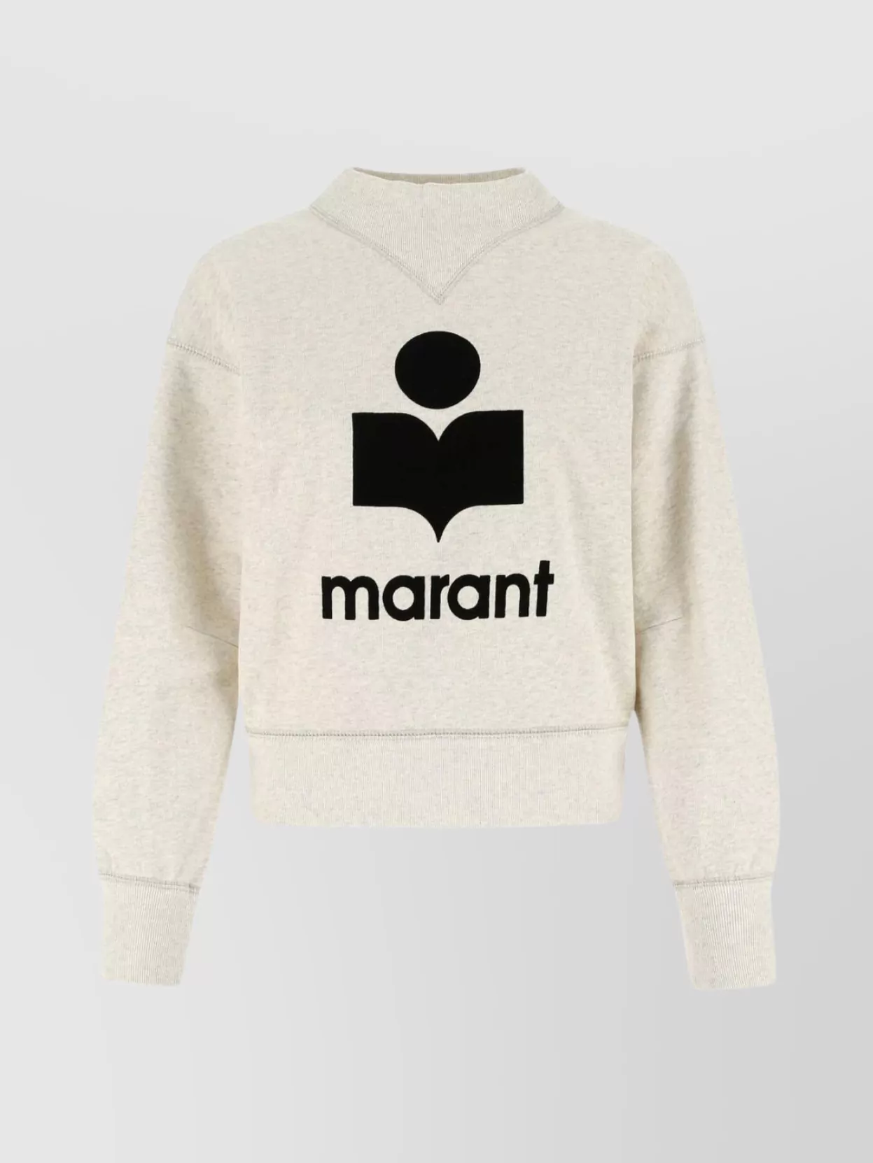 Shop Isabel Marant Étoile Moby Cotton Blend Cropped Sweatshirt In Cream