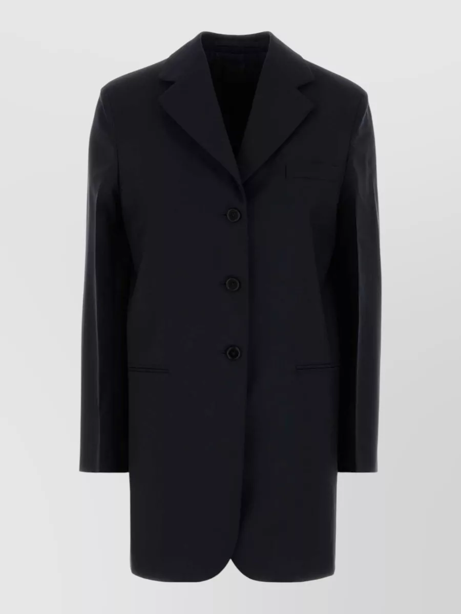 Jil Sander Single-breasted Notched-lapels Coat In Black