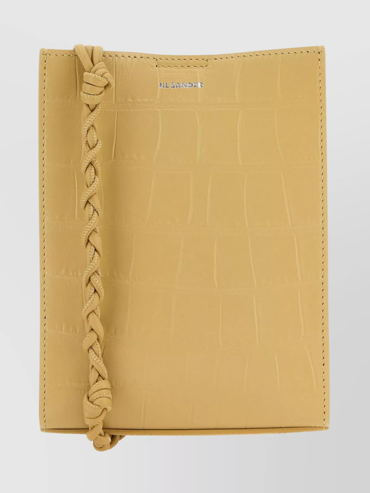 Shop Jil Sander Compact Crocodile-embossed Shoulder Bag In Yellow