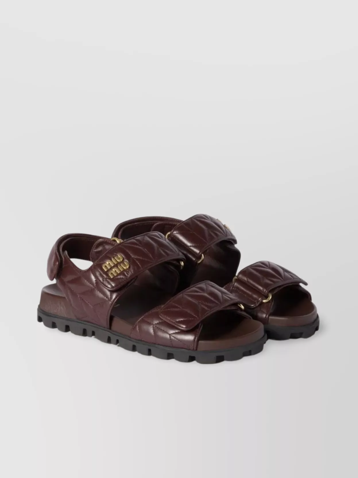 Miu Miu Quilted Nappa Leather Sandals With Ridged Sole