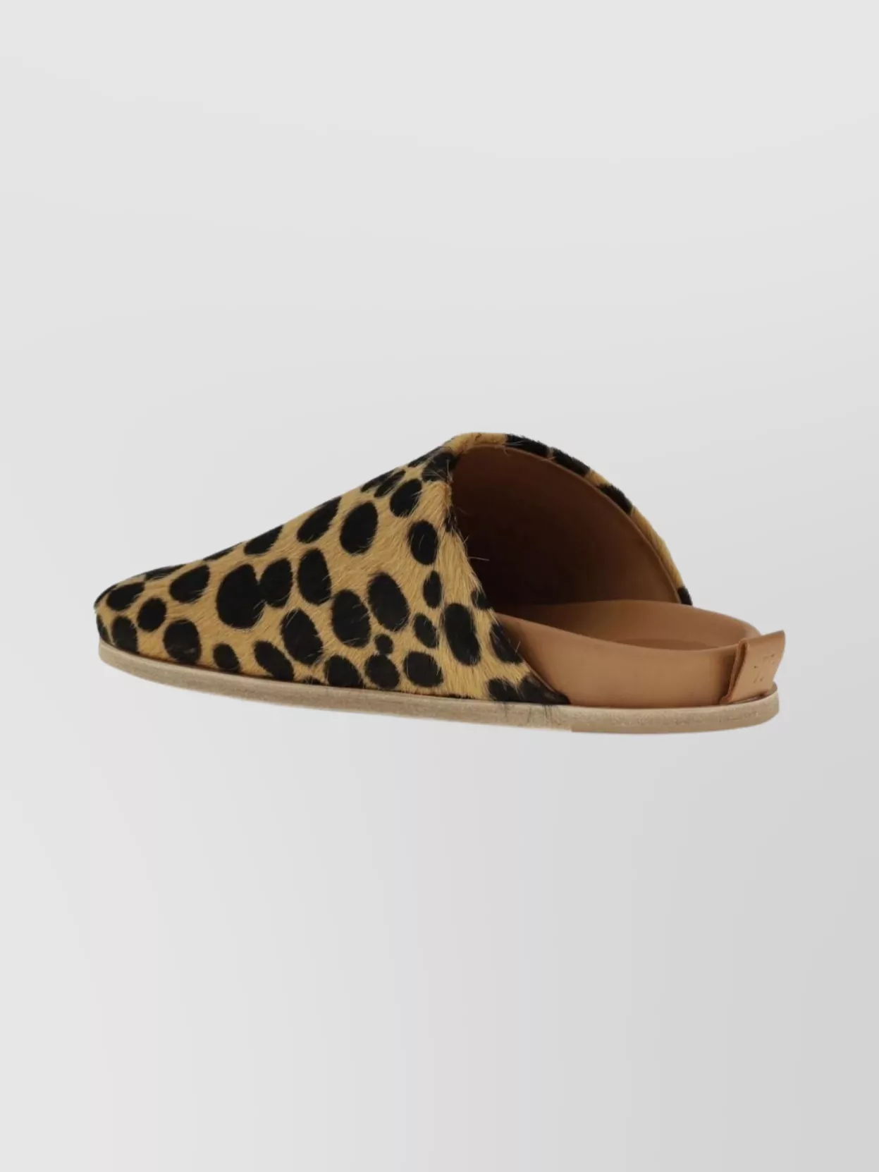 Forte Forte Animal Print Backless Pony Hair Slippers In Brown