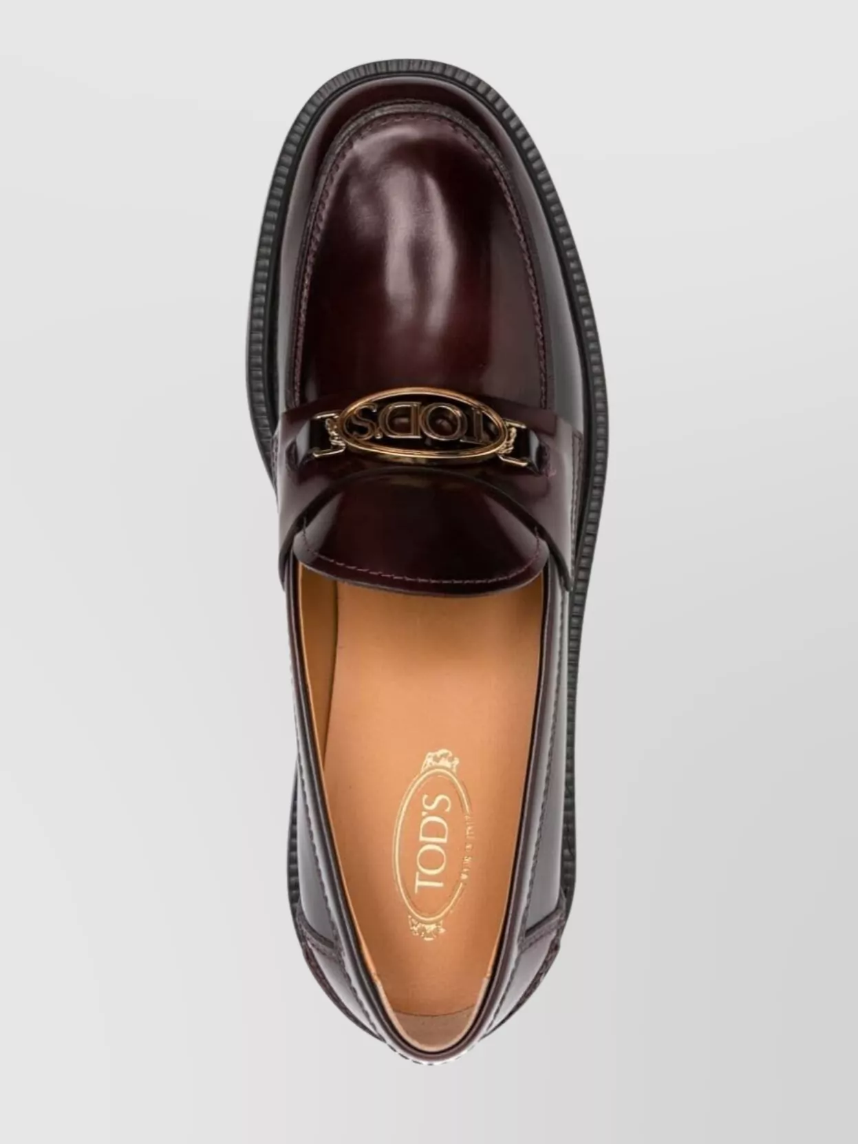 Shop Tod's Loafers With Oval Logo And Clamp In Grey
