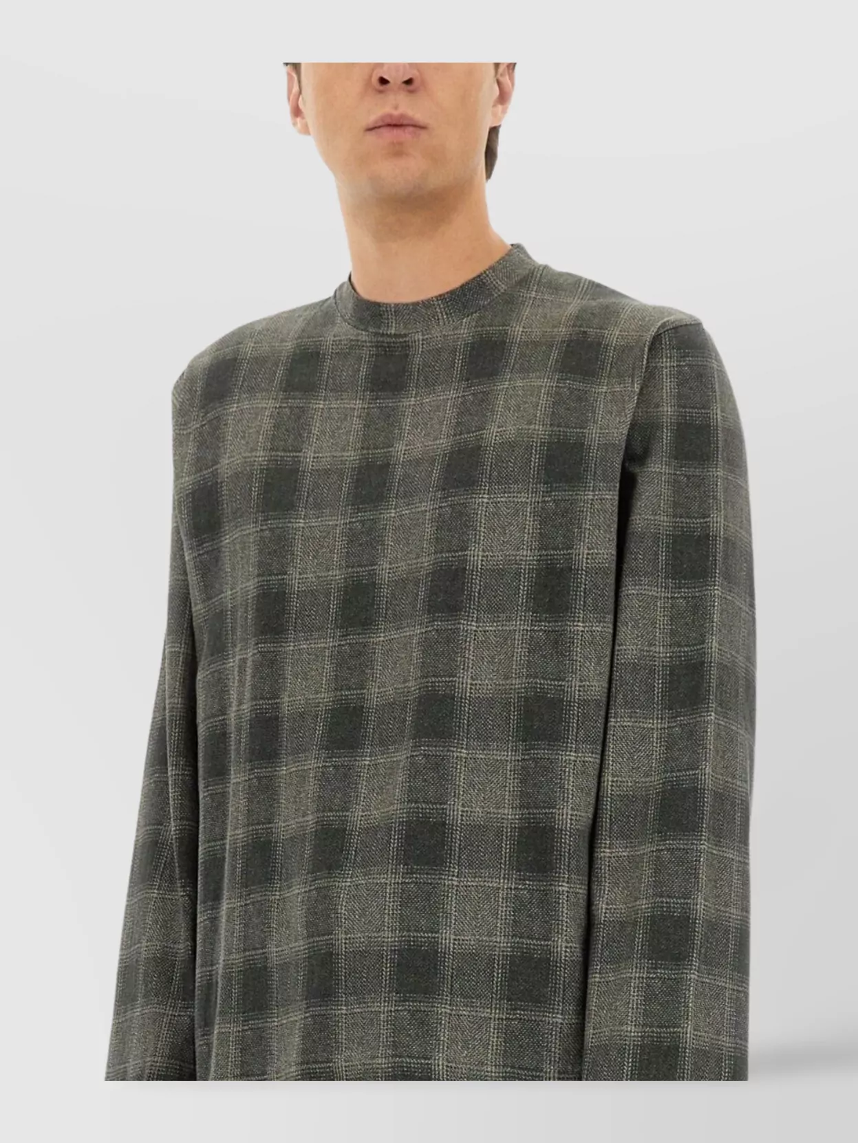 Our Legacy Long Sleeve Checked Pattern T-shirt In Gray