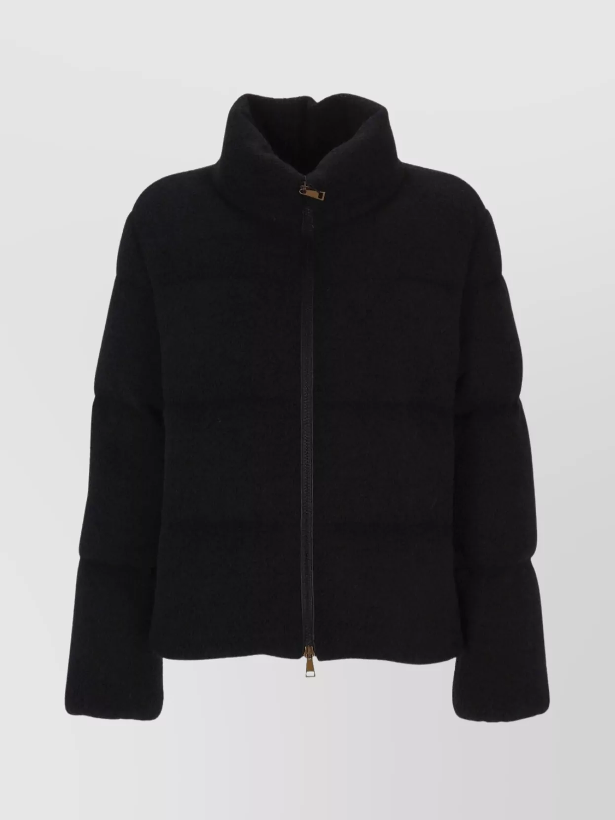 Moncler High Neck Padded Blazer With Long Sleeves In Black