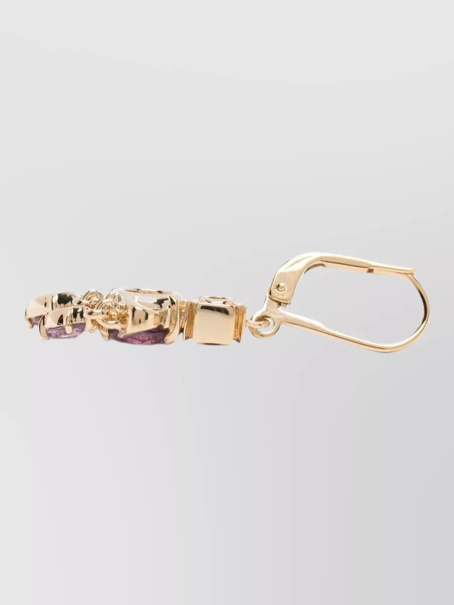 Vivienne Westwood Drop Earrings Gold Tone Gemstone Accent