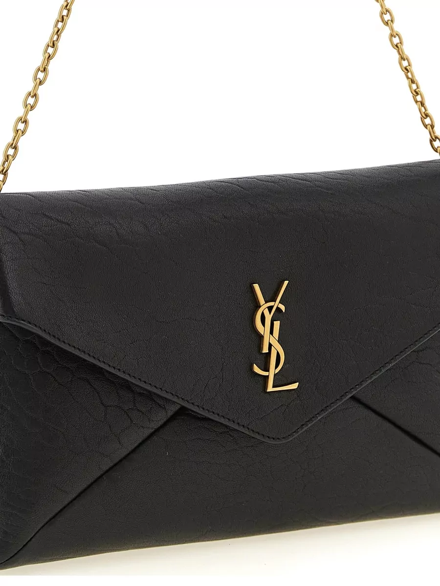 Saint Laurent Cassandre Medium Leather Clutch Bag