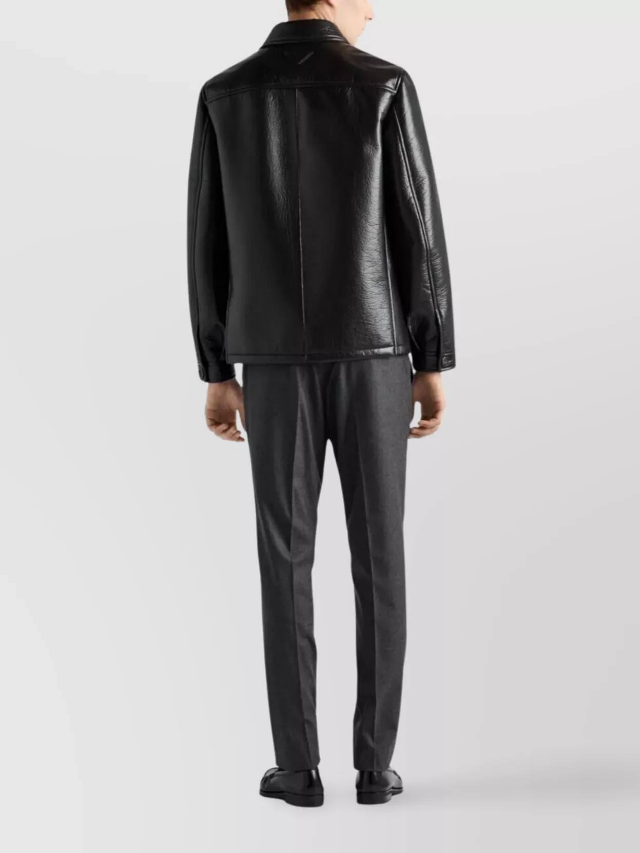 Prada Textured Leather Caban Style Jacket